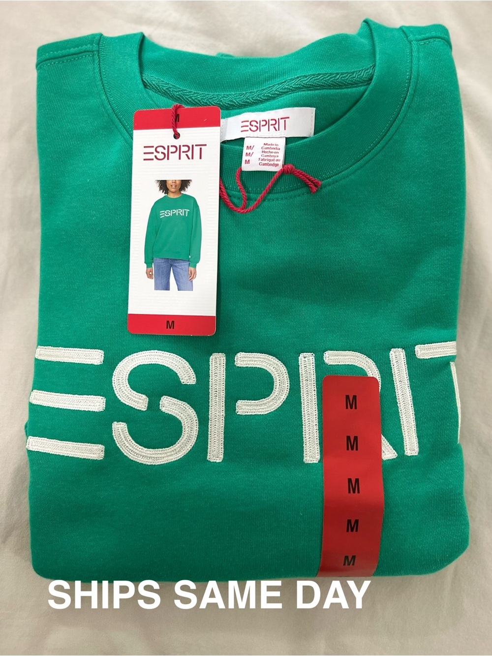 Esprit Green Sweatshirt with White Logo